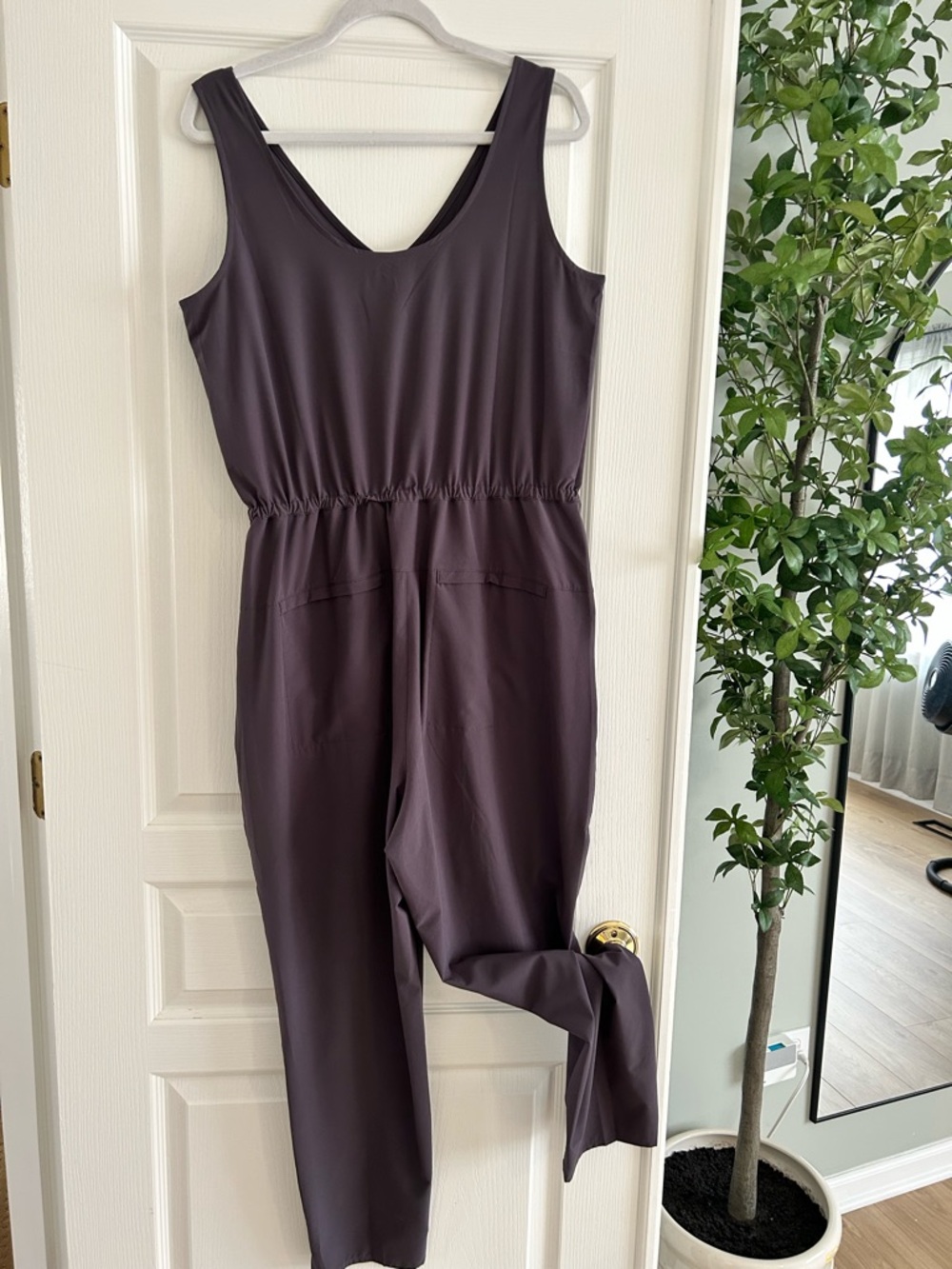 Patagonia Plum Sleeveless V-Neck Drawstring Jumpsuit - Picture 2 of 3
